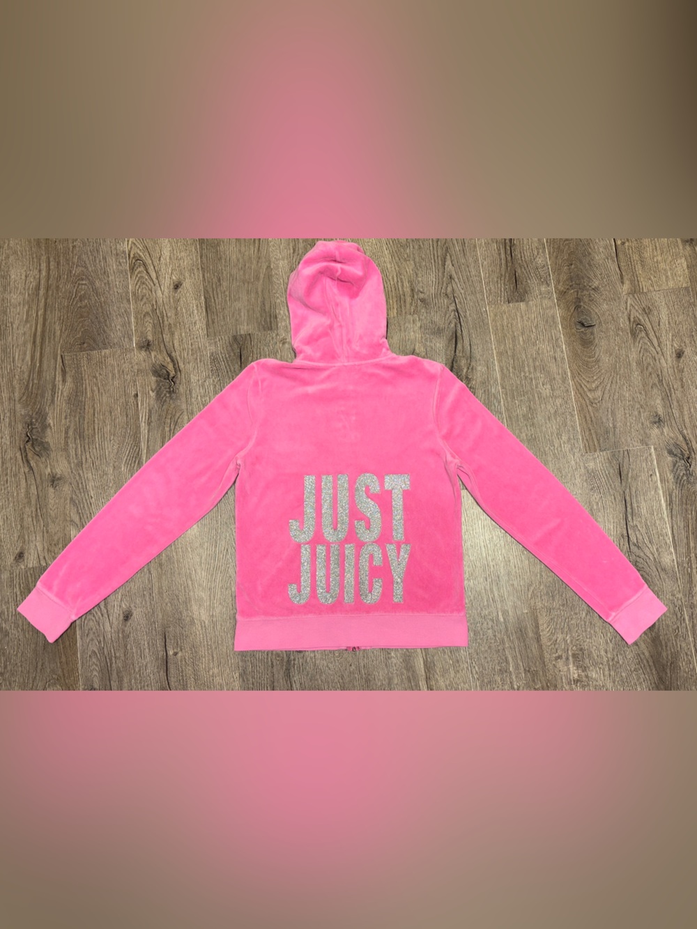 Juicy Couture Hot Pink Velour Zip Hoodie - Picture 3 of 9